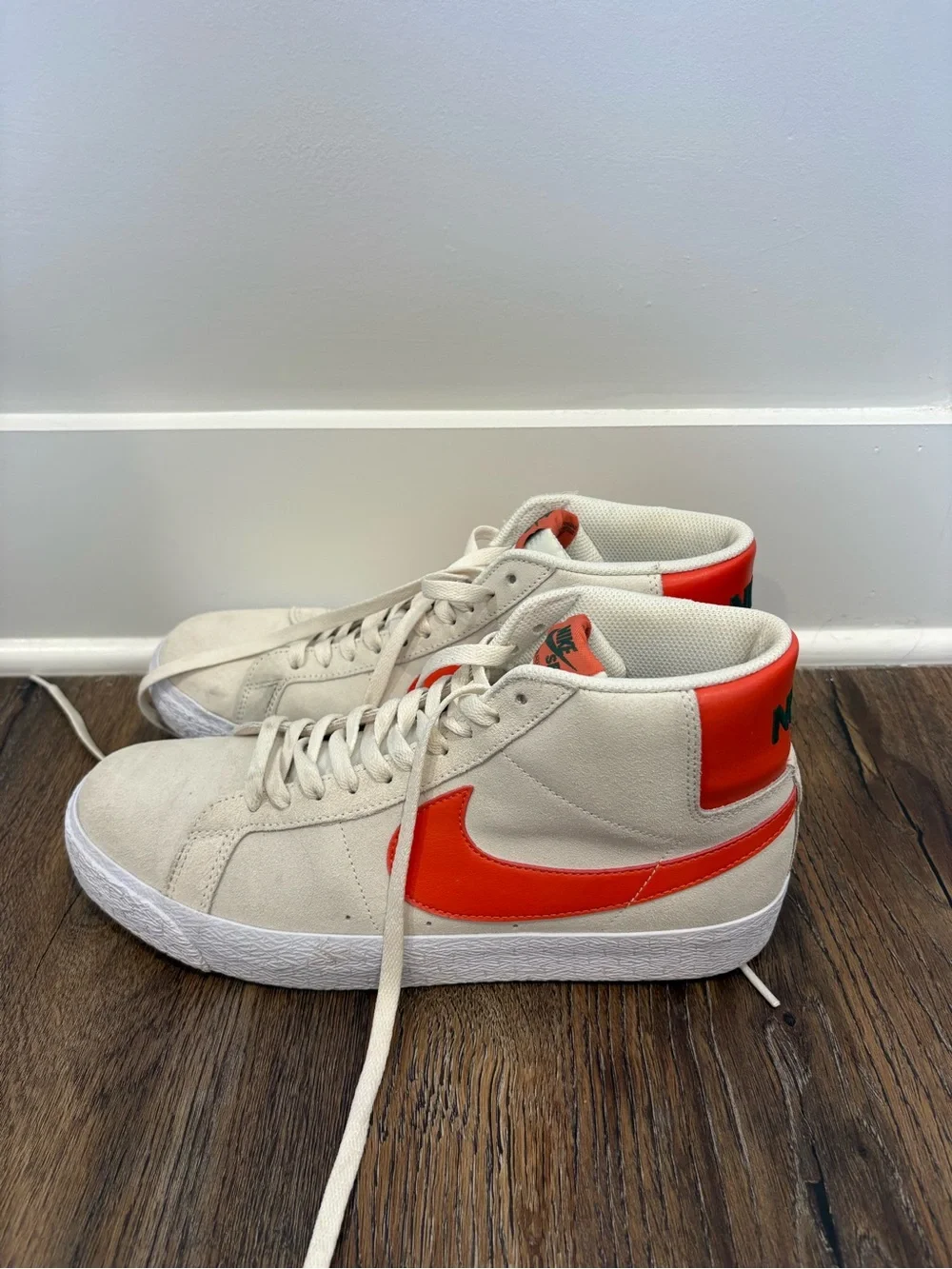 Nike SB Blazer Mid Vintage Cream with Orange Swoosh